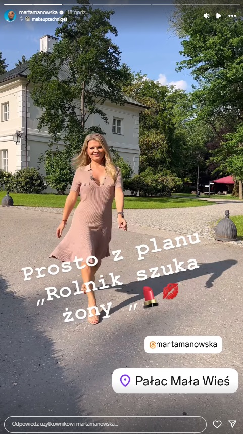 Marta Manowska na planie Rolnik szuka zony